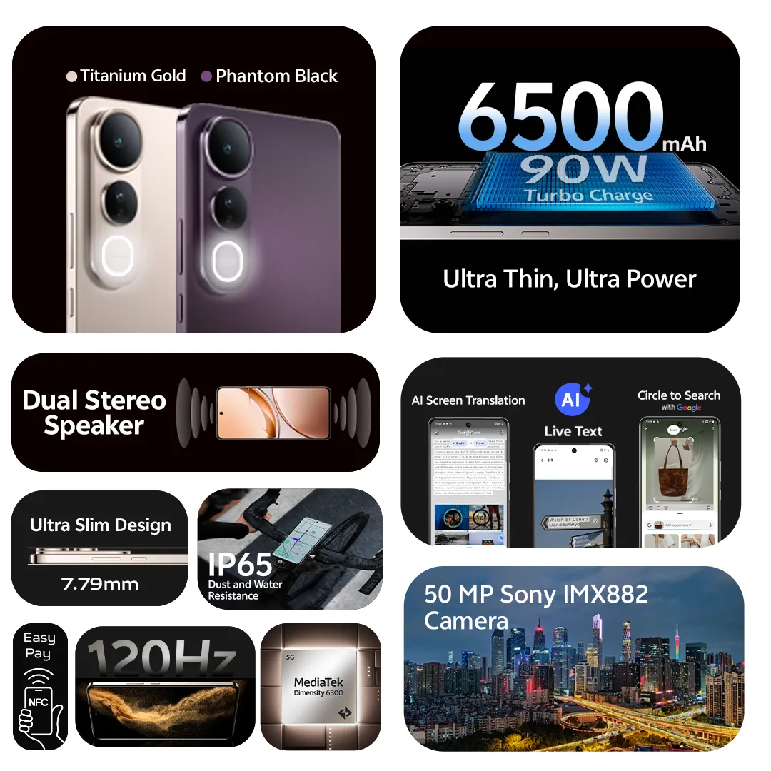 vivo V50 lite Titanium Gold 12GB+256GB_3