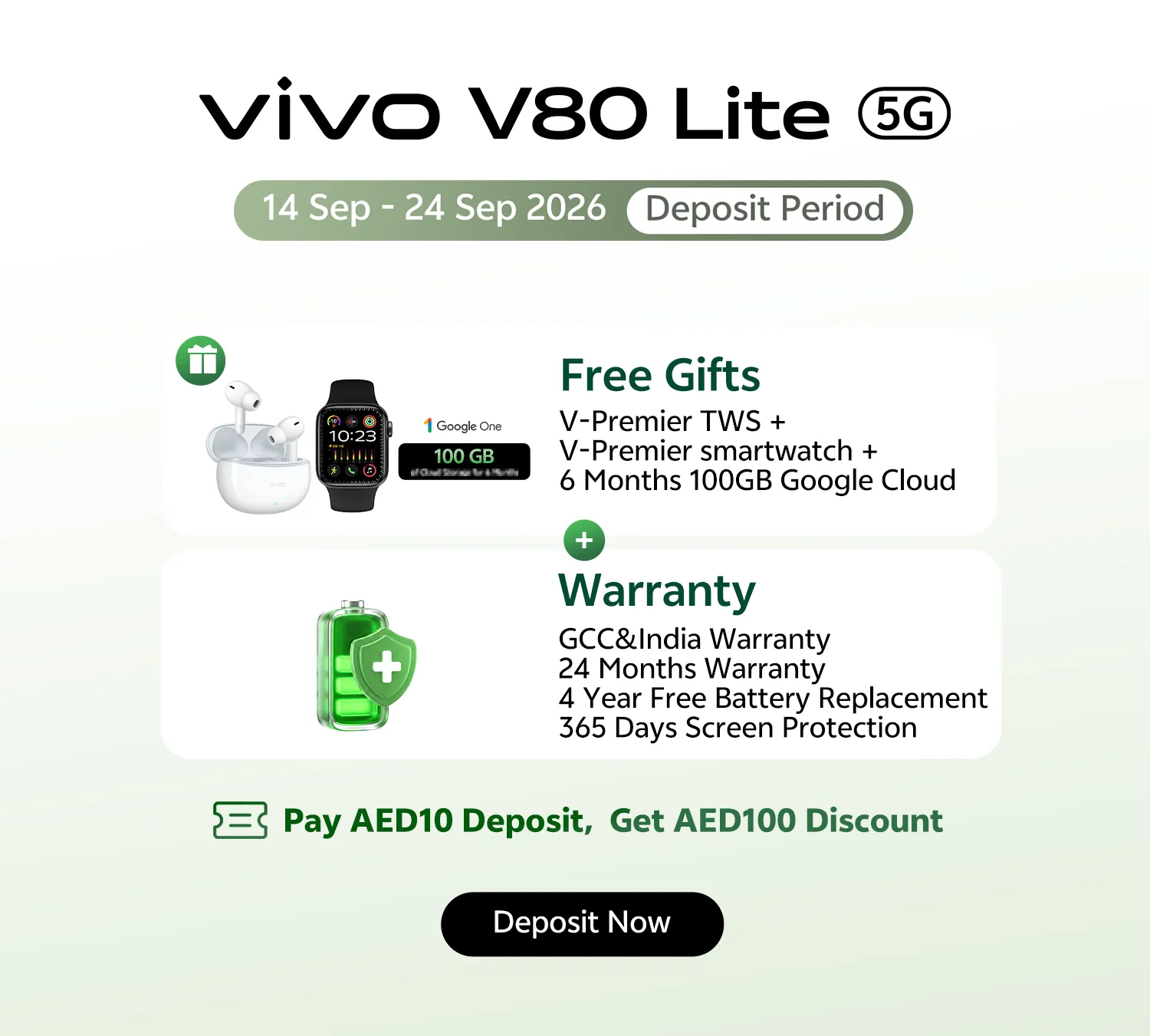 vivo V80 Lite deposit free gifts and warranty benefits